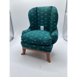 Vintage Eden Madeline's "Old House In Paris" Green Wingback Chair Doll Furniture